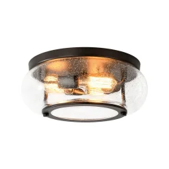 Modern Farmhouse Seeded Glass Round Ceiling Light