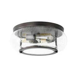 Modern Farmhouse Seeded Glass Round Ceiling Light