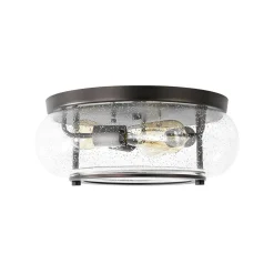 Modern Farmhouse Seeded Glass Round Ceiling Light