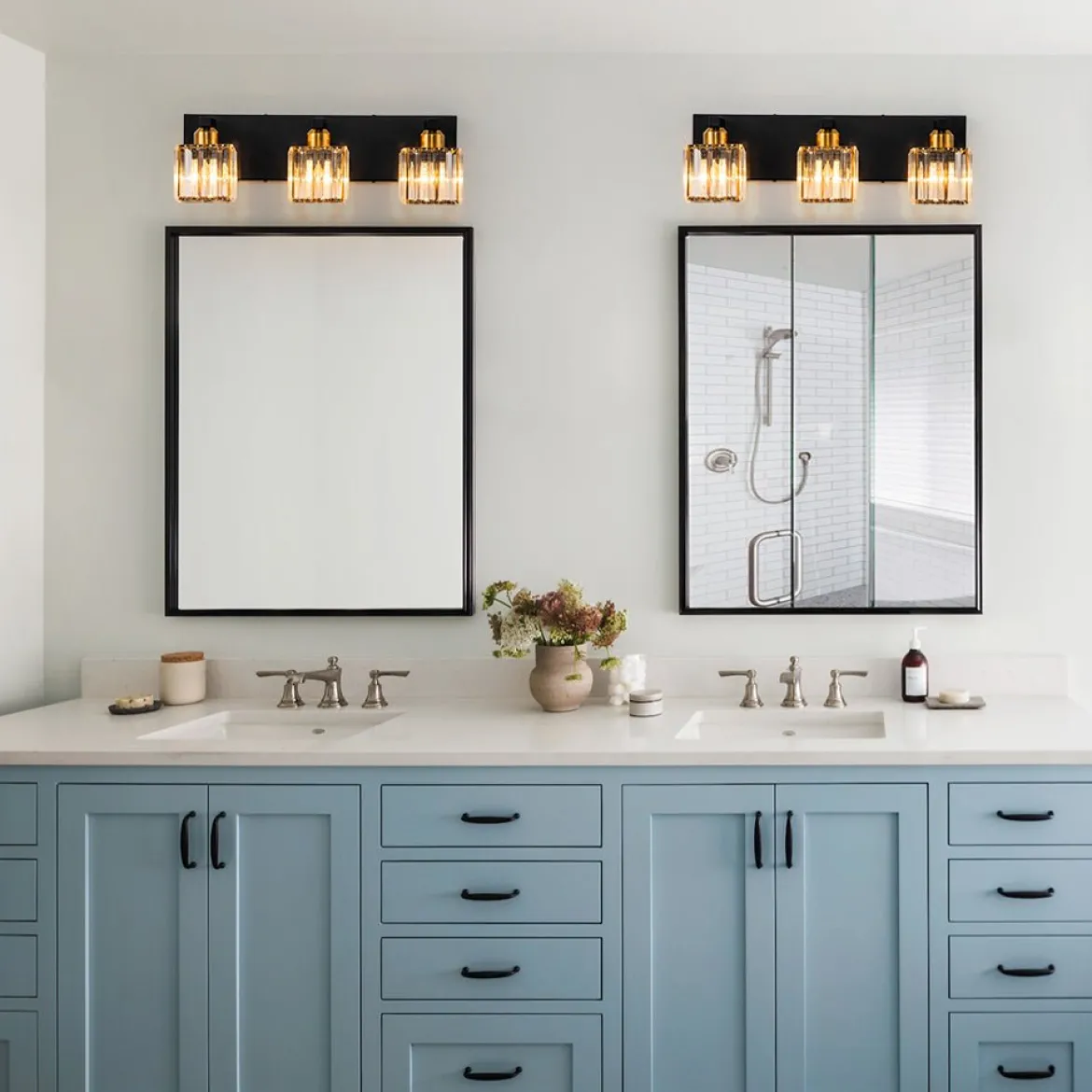 Modern Glam Crystal Bathroom Vanity Wall Lamp
