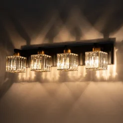 Modern Glam Crystal Bathroom Vanity Wall Lamp