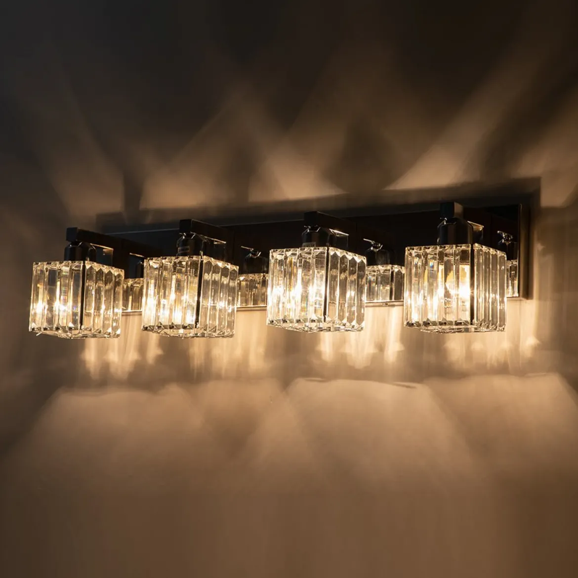 Modern Glam Crystal Bathroom Vanity Wall Lamp