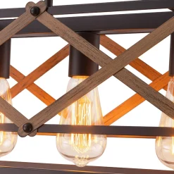 Modern Industrial Cross Linear Island Chandelier