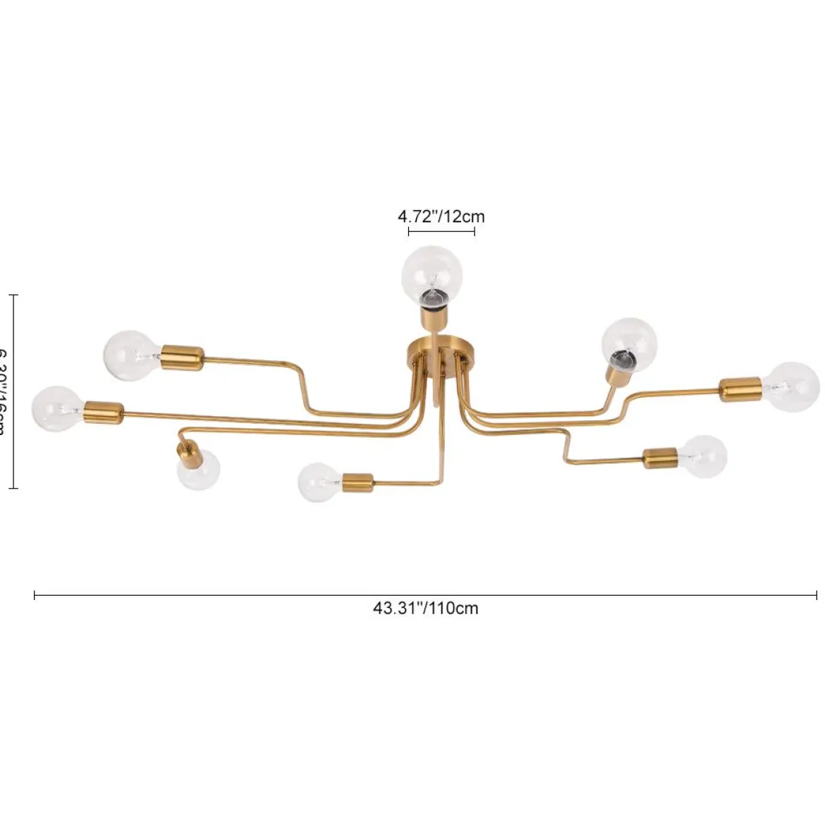 Modern Industrial Semi Flush Sputnik Light