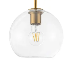 Modern 4-Light Clear Glass Bubble Hanging Sputnik Chandelier