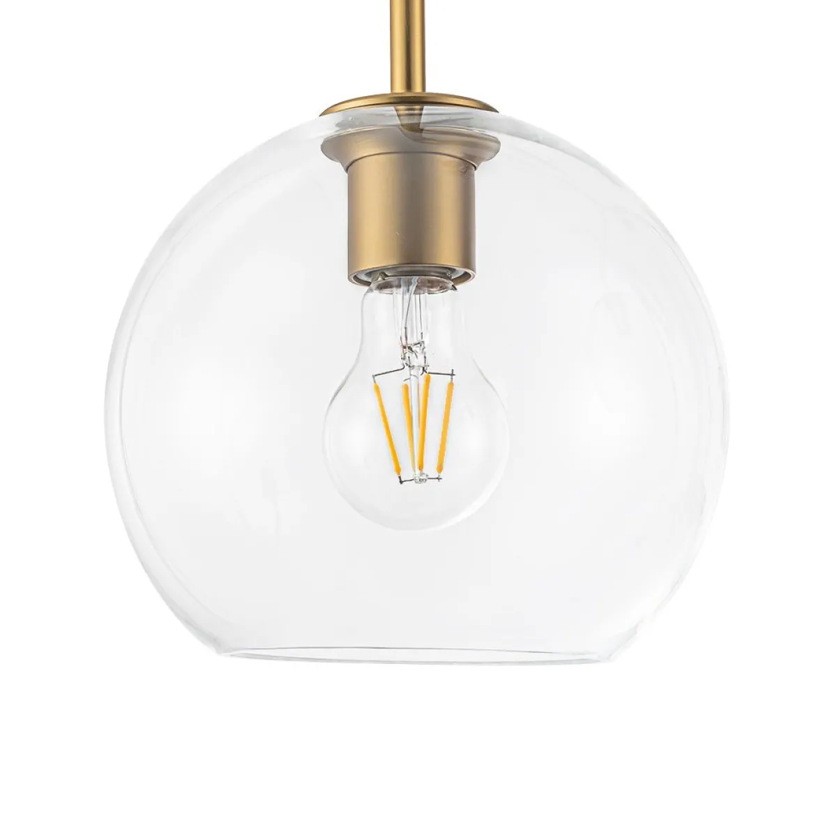 Modern 4-Light Clear Glass Bubble Hanging Sputnik Chandelier