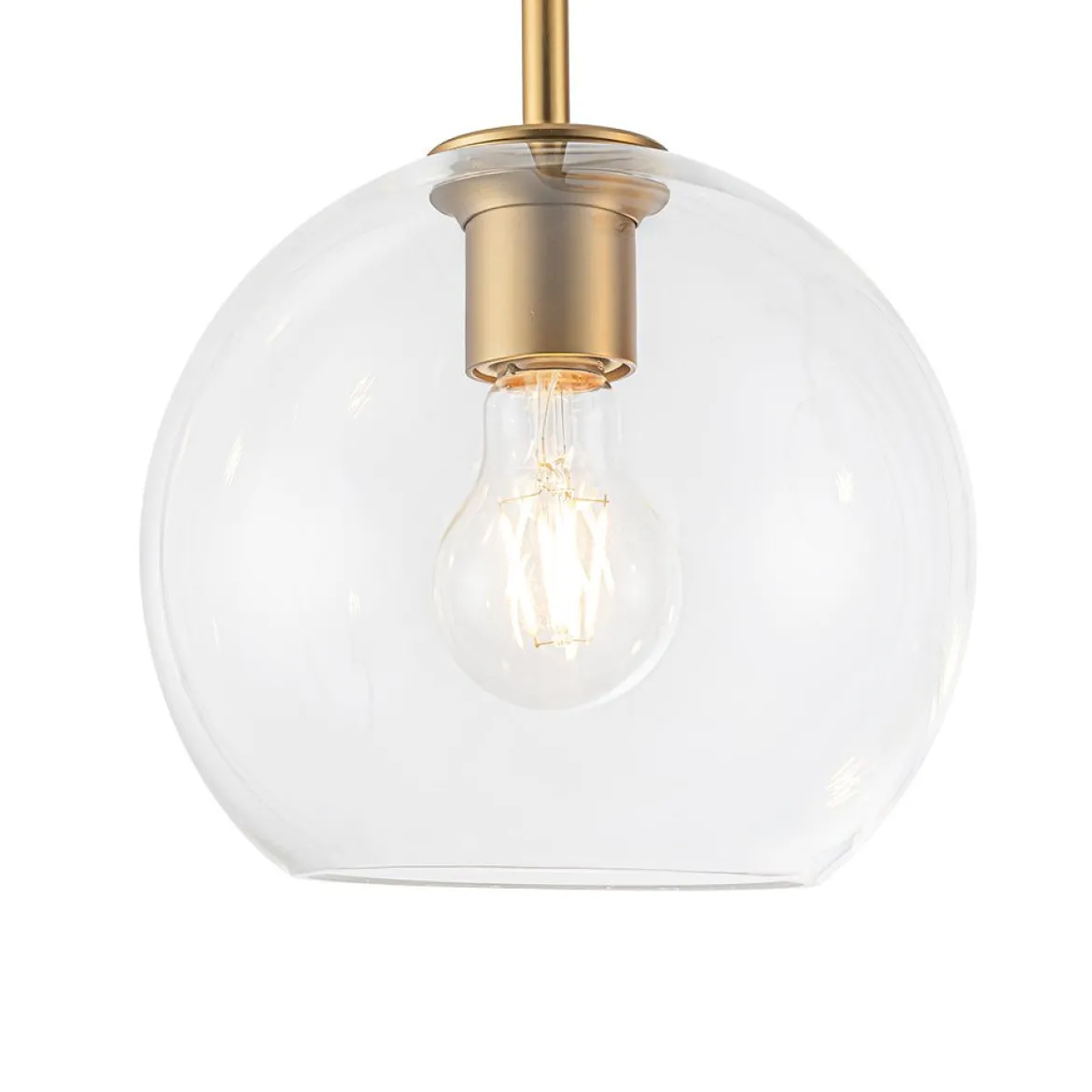 Modern 4-Light Clear Glass Bubble Hanging Sputnik Chandelier