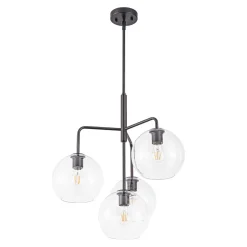Modern 4-Light Clear Glass Bubble Hanging Sputnik Chandelier