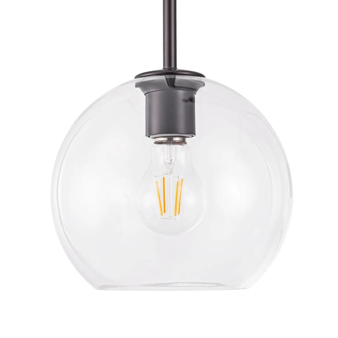 Modern 4-Light Clear Glass Bubble Hanging Sputnik Chandelier