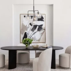 Modern 4-Light Clear Glass Bubble Hanging Sputnik Chandelier