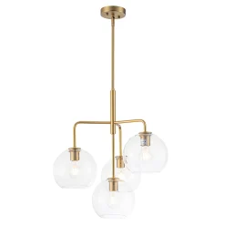 Modern 4-Light Clear Glass Bubble Hanging Sputnik Chandelier