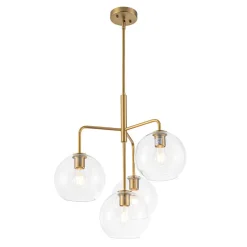 Modern 4-Light Clear Glass Bubble Hanging Sputnik Chandelier