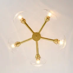 Modern 5-Light Clear Glass Round Sputnik Chandelier
