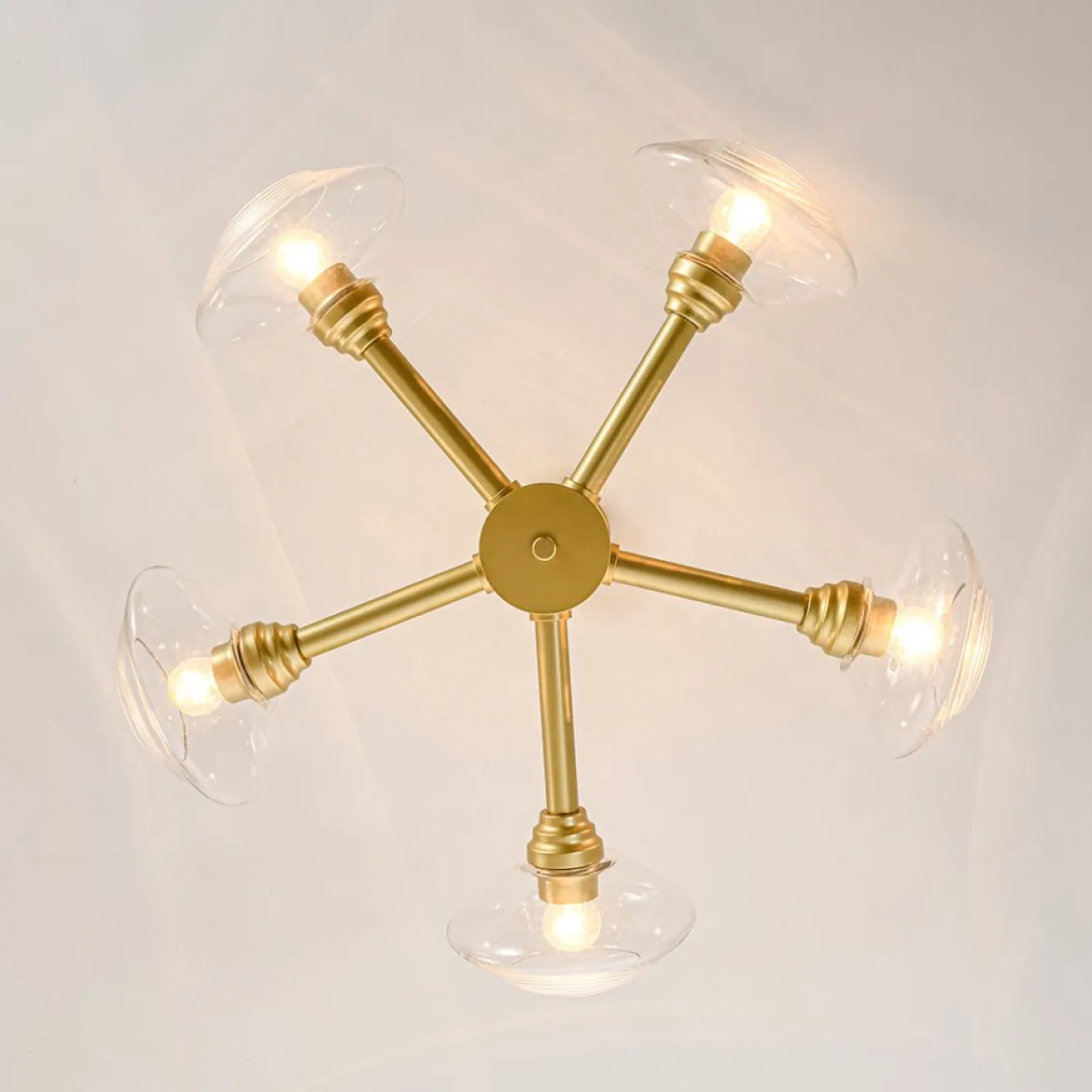 Modern 5-Light Clear Glass Round Sputnik Chandelier