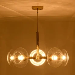 Modern 5-Light Clear Glass Round Sputnik Chandelier