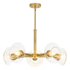 Modern 5-Light Clear Glass Round Sputnik Chandelier