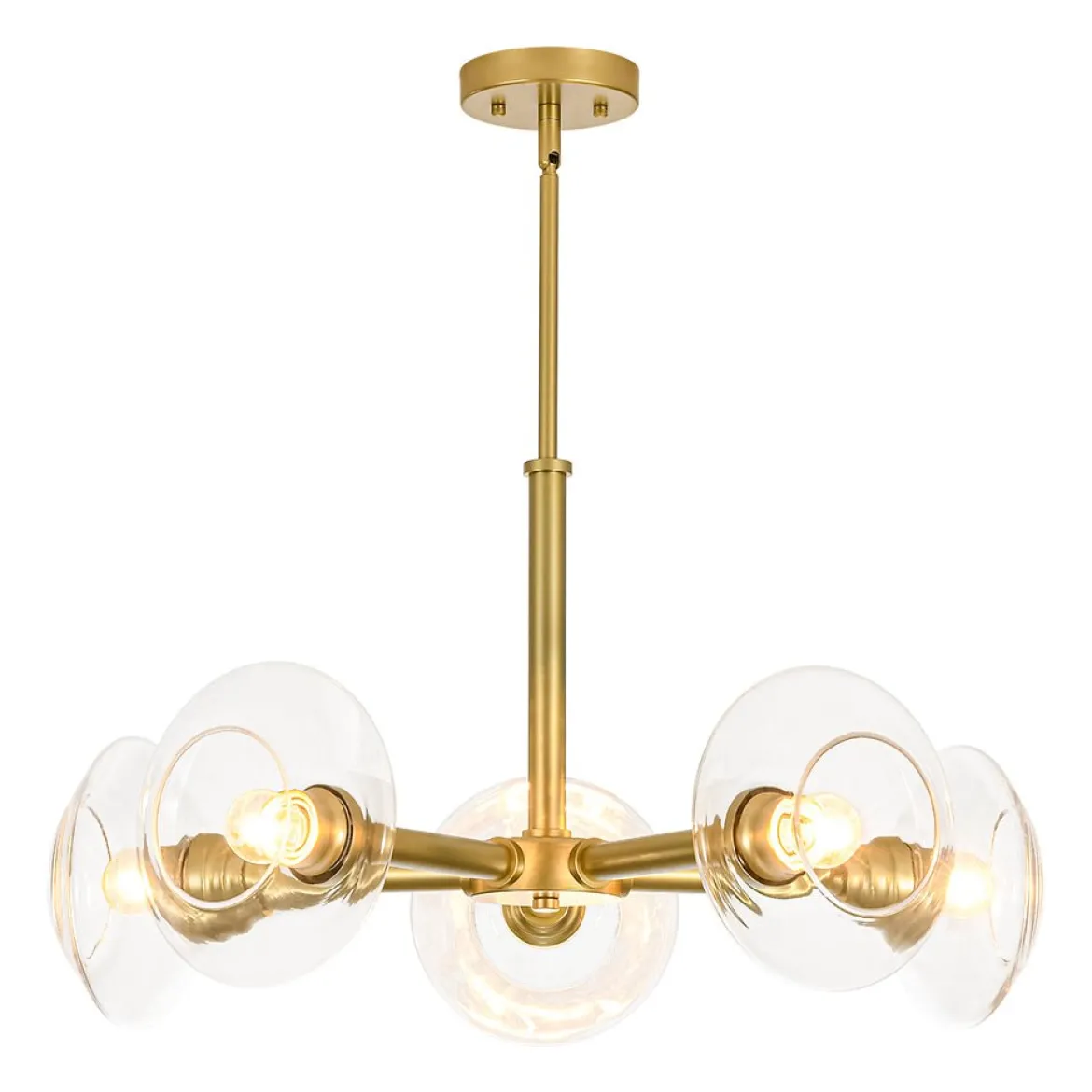 Modern 5-Light Clear Glass Round Sputnik Chandelier