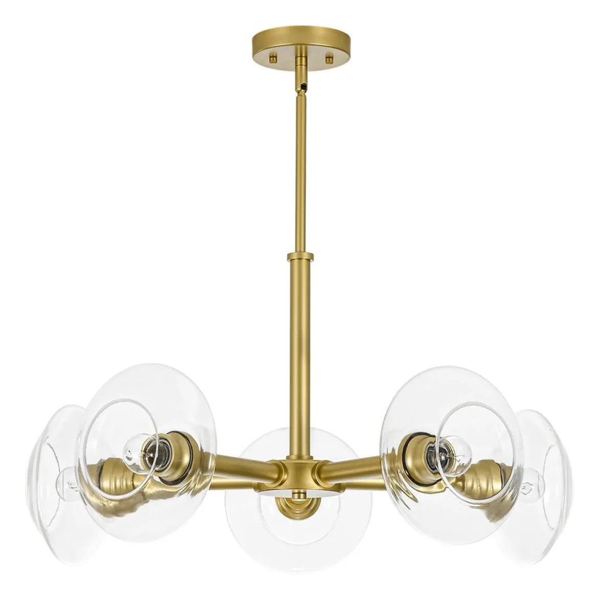 Modern 5-Light Clear Glass Round Sputnik Chandelier
