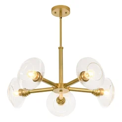 Modern 5-Light Clear Glass Round Sputnik Chandelier