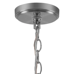 Modern 1-Light Clear Ribbed Glass Globe Pendant