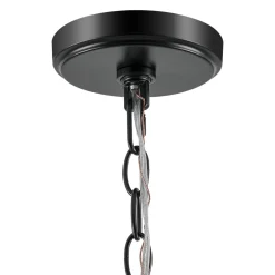 Modern 1-Light Clear Ribbed Glass Globe Pendant
