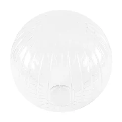 Modern 1-Light Clear Ribbed Glass Globe Semi Flush Mount