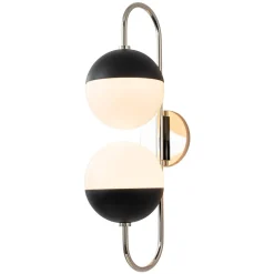 Modern 2-Light Double Goose Arm Globe Wall Sconce