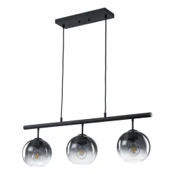 Modern 3-Light Gradual Smoked Glass Globe Island Chandelier