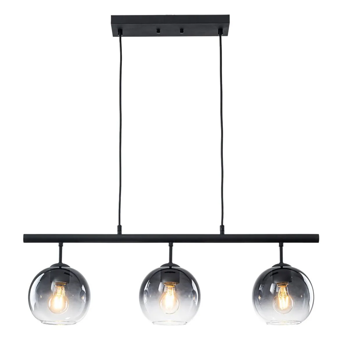 Modern 3-Light Gradual Smoked Glass Globe Island Chandelier