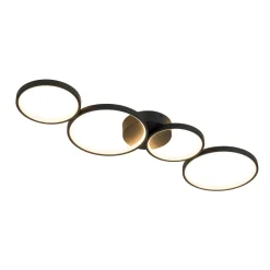Modern 4-Light Halo Dimmable LED Semi Flush Mount