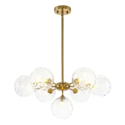 Modern 7-light Hammered Glass Globe Tier Sputnik Chandelier