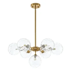 Modern 7-light Hammered Glass Globe Tier Sputnik Chandelier
