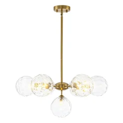 Modern 7-light Hammered Glass Globe Tier Sputnik Chandelier