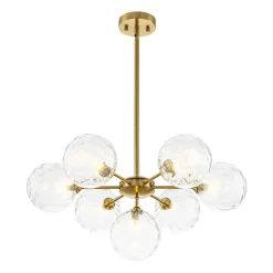 Modern 7-light Hammered Glass Globe Tier Sputnik Chandelier