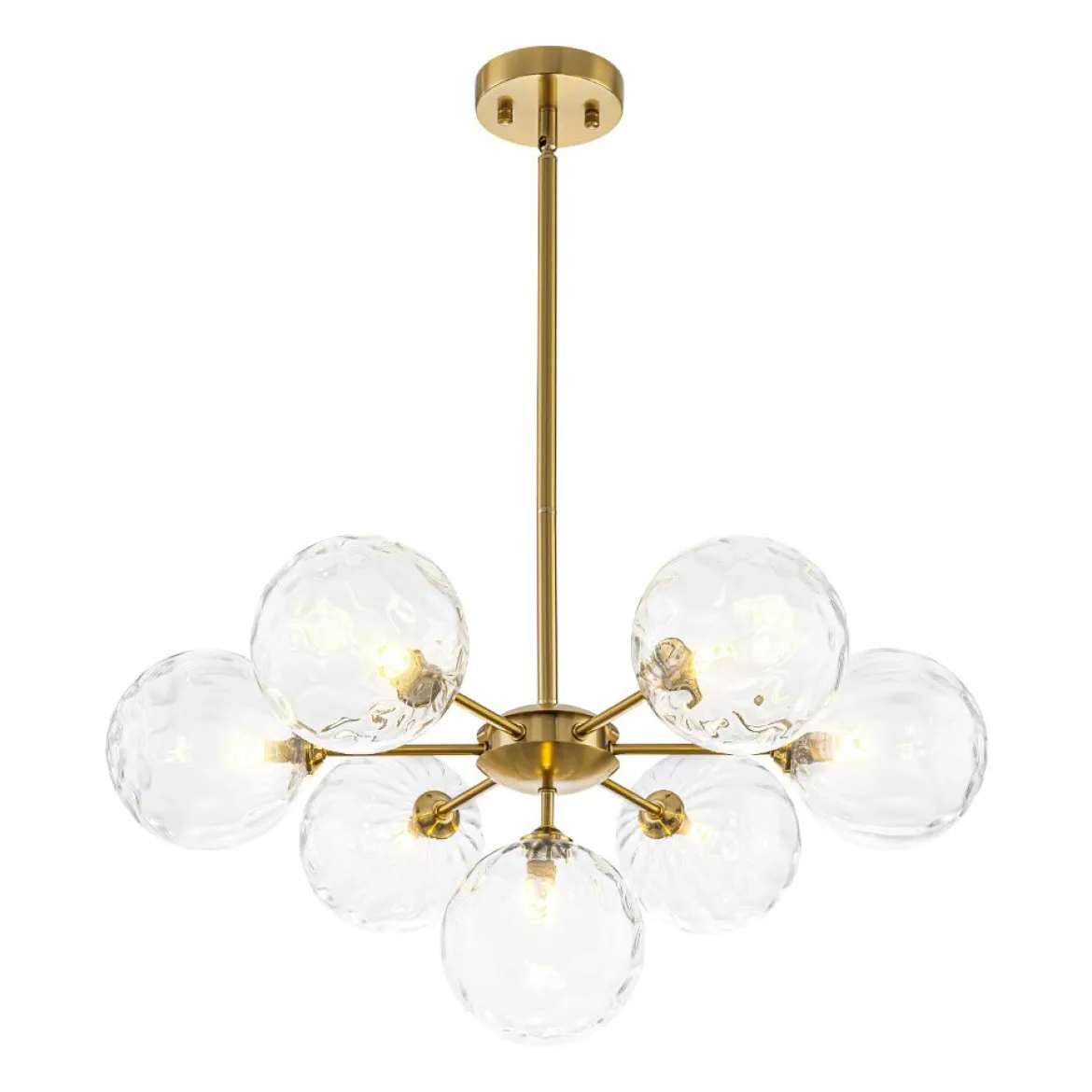 Modern 7-light Hammered Glass Globe Tier Sputnik Chandelier