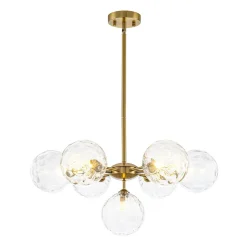 Modern 7-light Hammered Glass Globe Tier Sputnik Chandelier