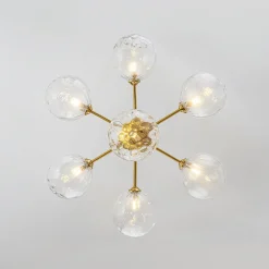 Modern 7-light Hammered Glass Globe Tier Sputnik Chandelier