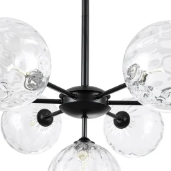 Modern 7-light Hammered Glass Globe Tier Sputnik Chandelier