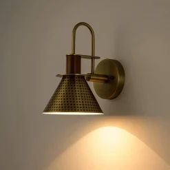 Modern 1-Light Hammered Iron Conical Wall Sconce