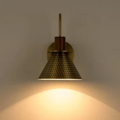 Modern 1-Light Hammered Iron Conical Wall Sconce