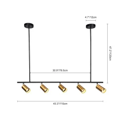 Modern 5-light Island Linear Track Light