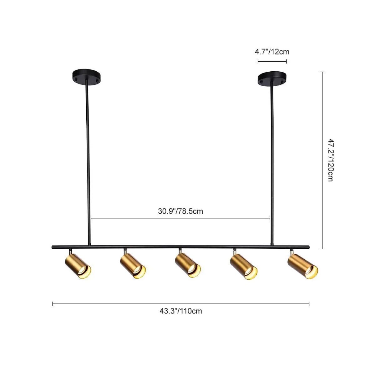 Modern 5-light Island Linear Track Light
