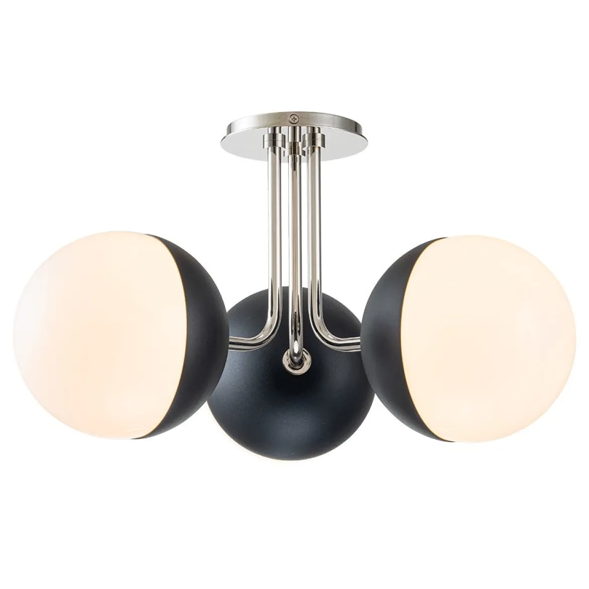 Modern 3-Light Milky Glass Globe Ceiling Light