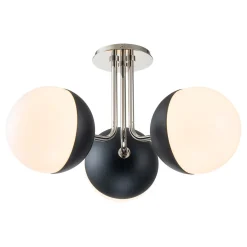 Modern 3-Light Milky Glass Globe Ceiling Light
