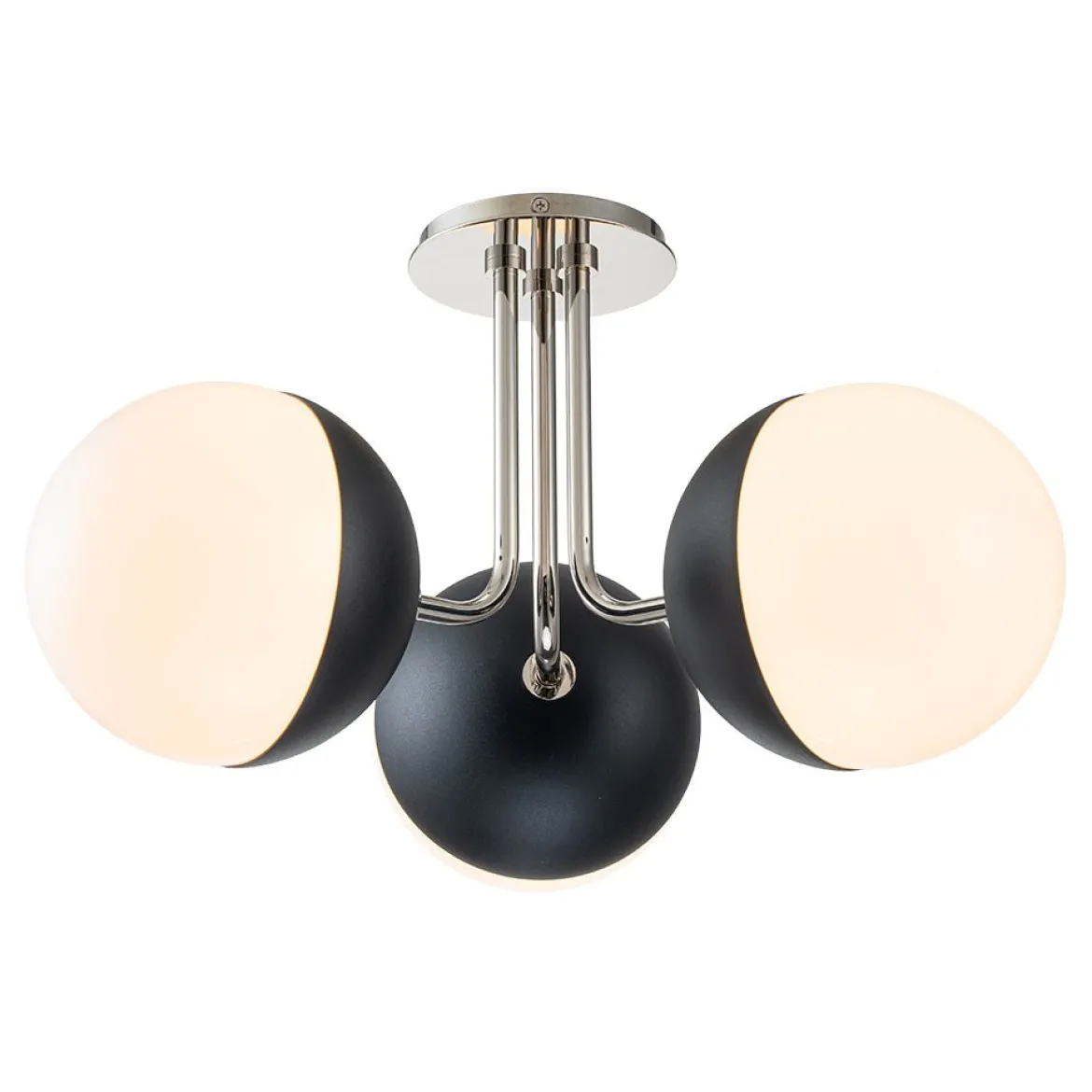 Modern 3-Light Milky Glass Globe Ceiling Light