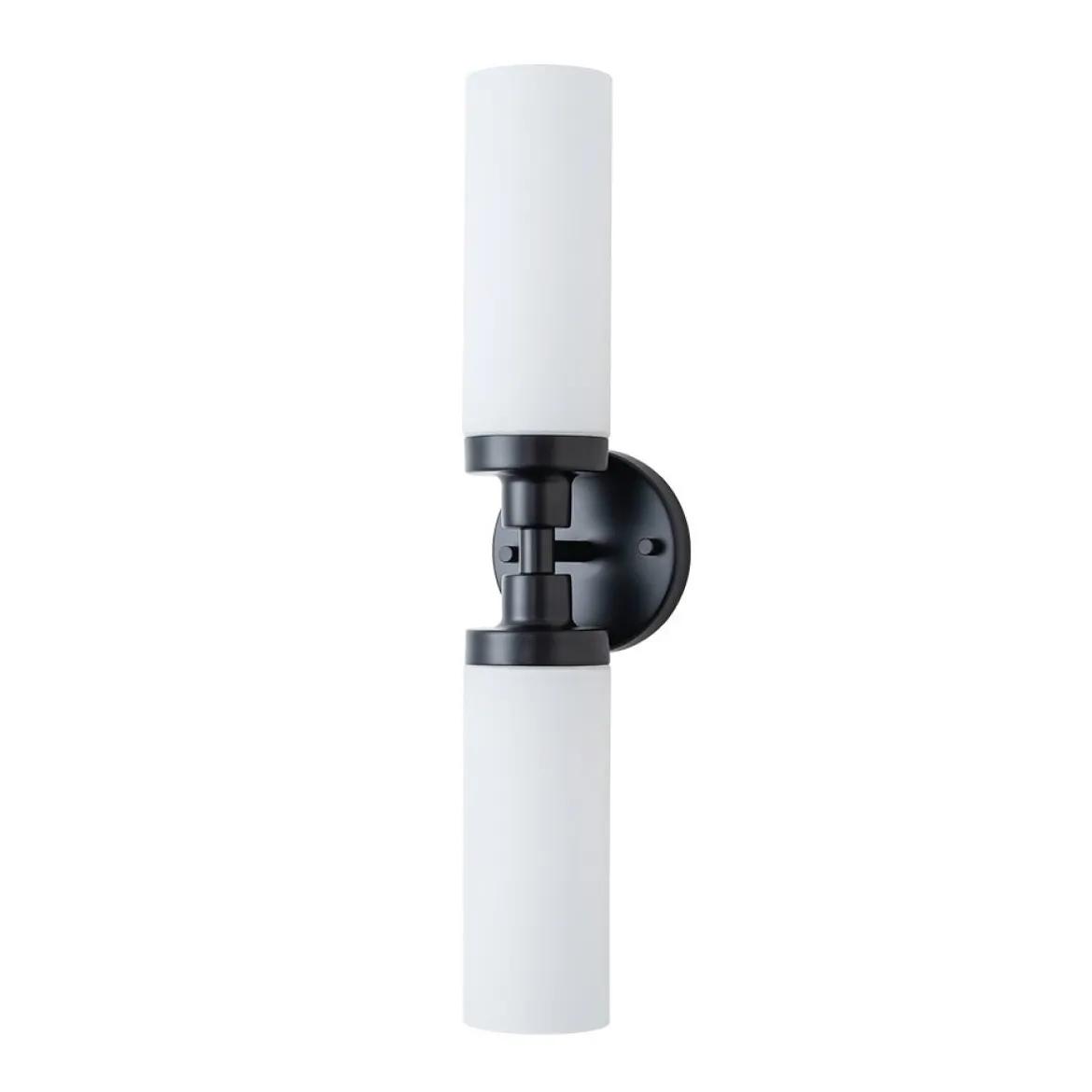 Modern 2-Light Opal Glass Cylinder Vanity Wall Lamp