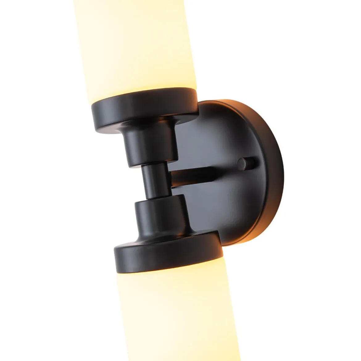 Modern 2-Light Opal Glass Cylinder Vanity Wall Lamp