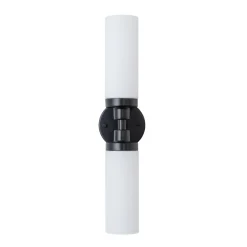 Modern 2-Light Opal Glass Cylinder Vanity Wall Lamp