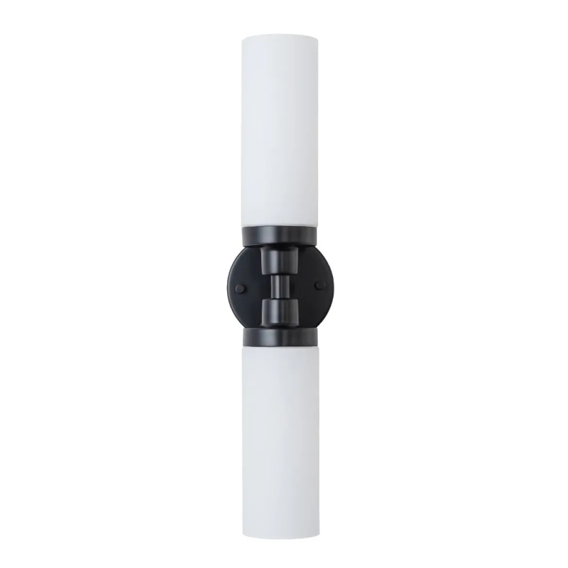 Modern 2-Light Opal Glass Cylinder Vanity Wall Lamp
