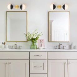 Modern 2-Light Opal Glass Globe Wall Sconce